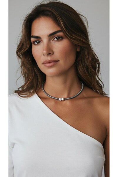 Bensei Takı Dükkanı Bensei Hematite Necklace with Natural Pearl Accessories, ...