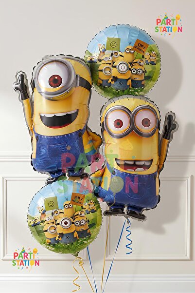 Parti Station Minions Balloon Set 4 Pieces Minion Kevin Balloon and Minion St...