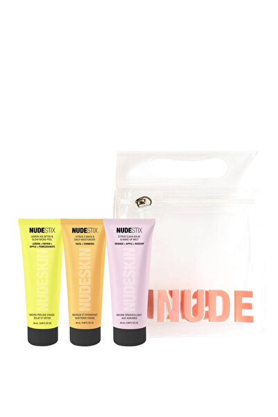 NUDESTIX 3-степенен цитрусов комплект Nudestix: Lemon-Aid Детокс и сияние, Бе...