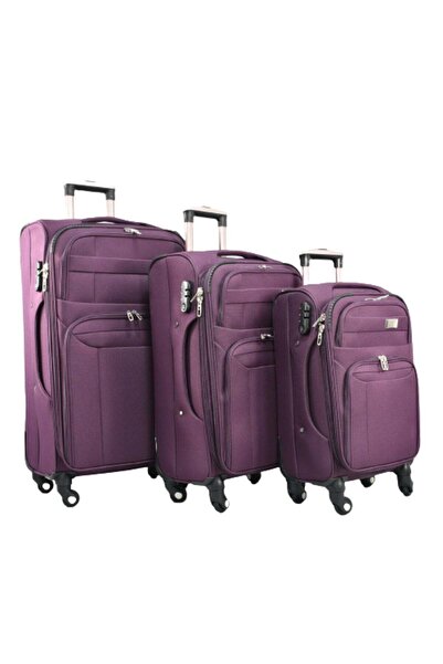 OEM Set de 3 valize, Perfect Line, Textil, 80 x 28 x 45 cm, Mov
