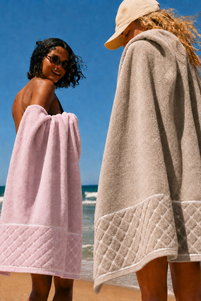 Güvenal Rhythm |   Set of 2 90X150 cm Embossed Patterned Bath Towels |   Ultr...