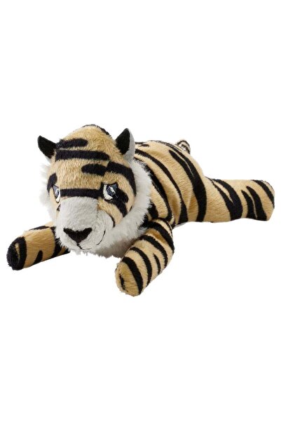 IKEA Mini Plush Tiger Soft Toy, Beige and Black Recycled Polyester, 13 cm