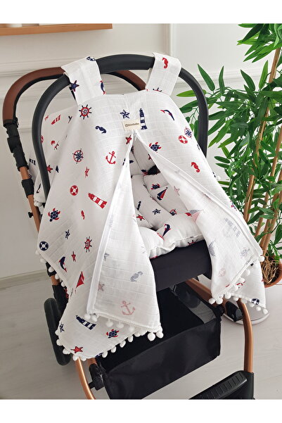 ib ilkimbebe Stroller Cover and Cushion Muslin Zippered Newborn Baby 100% Cot...