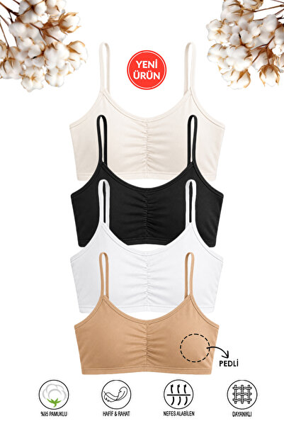 ÖZKAN underwear Özkan 43725 4-Pack Girls' 95% Cotton Lycra Single Jersey Trai...