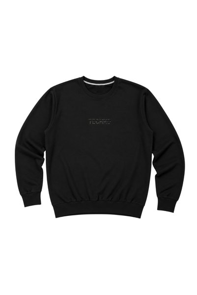 BattalModa Men's Large Size Black Two-Thread Sweatshirt T-Shirt 5Xl-6Xl-7Xl-8Xl