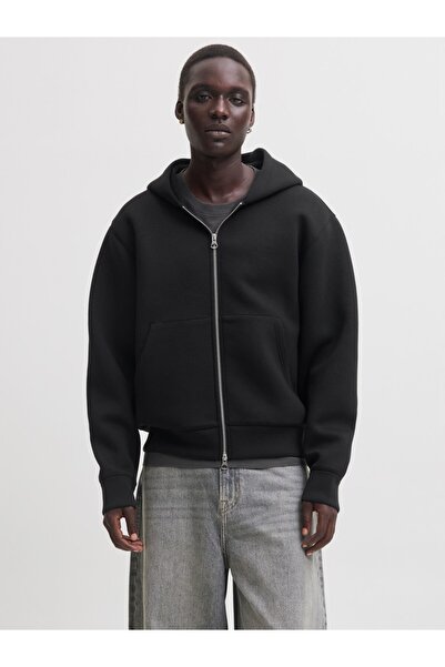 Jack & Jones Jack Jones Jcolegacy Sweat Scuba Zıp Hood Noos Ανδρικό Μαύρο Φούτερ