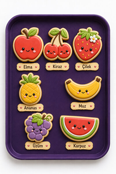 Yaz Meyveleri Hamur Şekillendirici 7'li Set 6cm