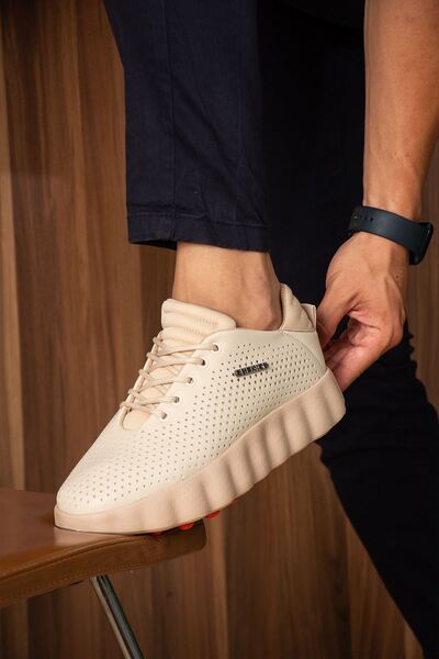 pabucmarketi Lace-Up Men's Sneaker Beige