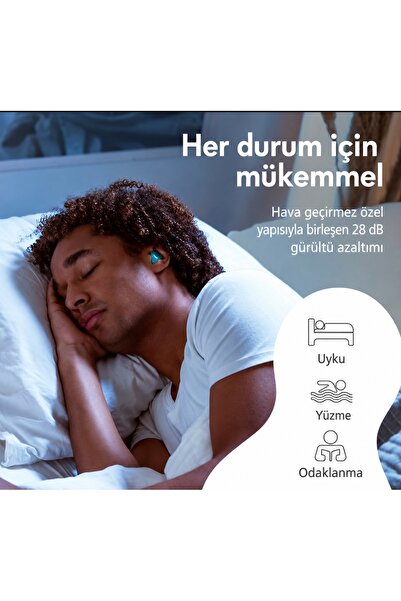 Alpine Silikon Kulak Tıkacı 6’lı 28 dB Ses Azaltıcı Uyku Yüzme Gürültü Önleyici
