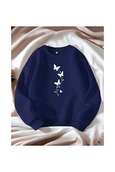 DAXİS Sportwear Company Vine Butterflies Printed Crewneck Sweatshirt