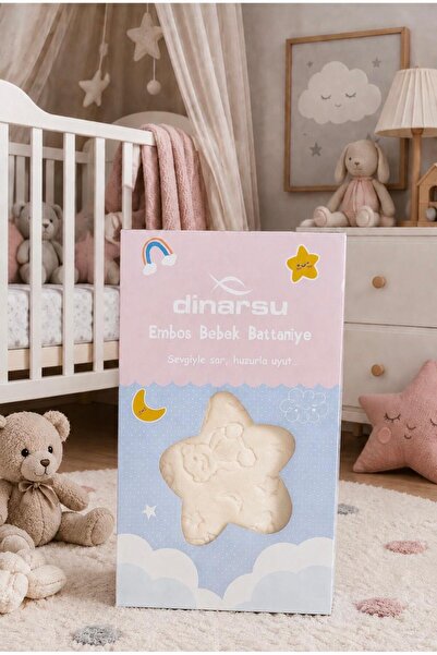 Dinarsu Kapreo Home Lüks Embos Bebek Battaniyesi 100x200 cm – Kabartmalı Dese...