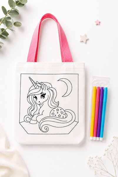 AUTO EMPIRE Unicorn Creative Bag for Kids – Coloring Set with 4 Markers, 20x2...