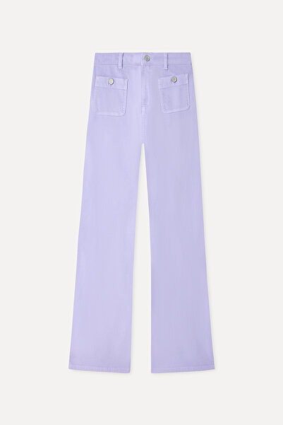 Mudo Women's Lilac Pocket Detailed Flare Fit Pants