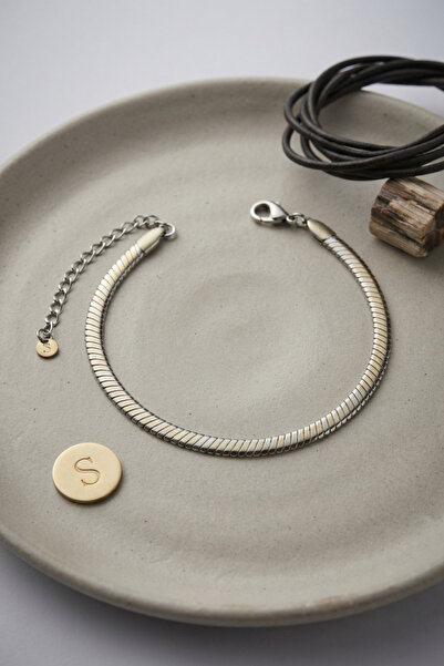 Skygo 316L Steel Silver Color Flat Snake Chain Model Men's Bracelet Tj-Eb3821