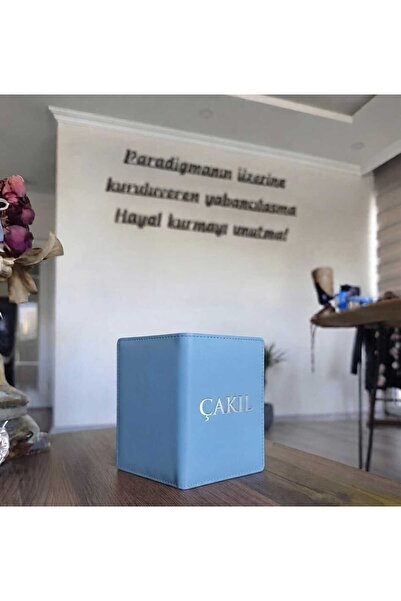 EFE DERİ Vegan İsimli Mavi Deri Pet Pasaport Kabı Kılıfı Su Geçirmez Hayvan S...