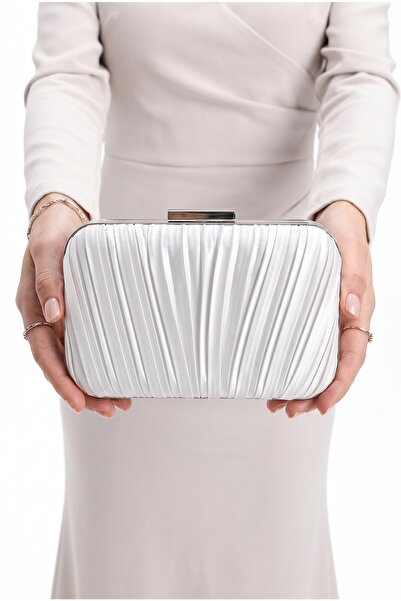 LuviShoes 605 White Satin Women's Evening Dress Bag