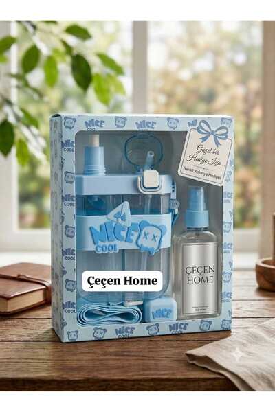 ÇEÇEN HOME Set of Two Double-Compartment Design Children's Water Bottles & Fl...