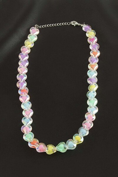 Marsilyan Zr Model Heart Plastic Necklace Ilkel-Bjt940