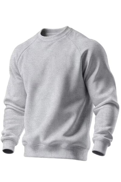 GHASSY CO . Erkek Bisiklet Yaka Spor Sweatshirt Basic Günlük Rahat Pamuklu Uz...