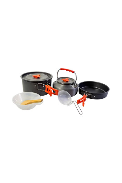 Virello Set de 3 oale de călătorie pentru camping cu accesorii – Oală cu capa...
