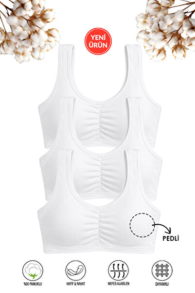 ÖZKAN underwear Özkan 43726 3-Pack Girls' 95% Cotton Lycra Single Jersey Trai...