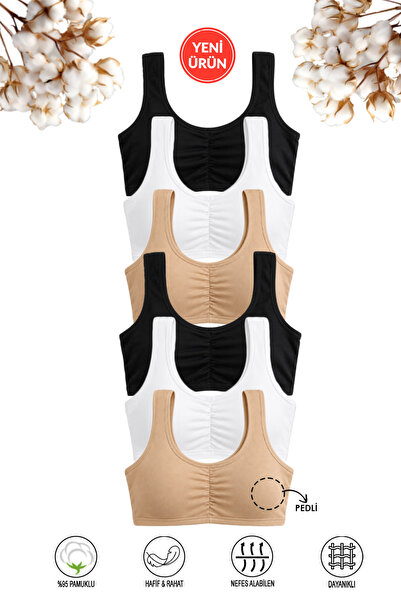 ÖZKAN underwear Özkan 43726 6-Pack Girls' 95% Cotton Lycra Single Jersey Trai...