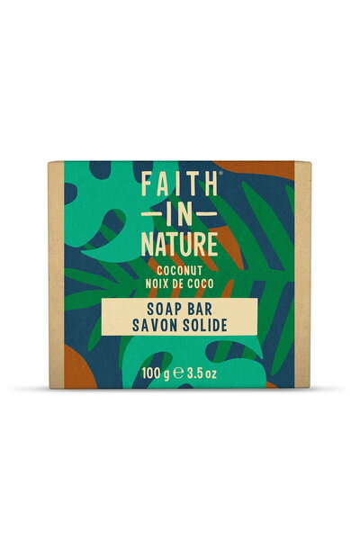Faith In Nature Nucă de cocos, Curățare și hidratare, Săpun solid, 100 g
