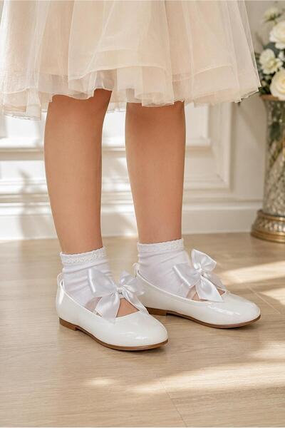BYŞ Moda Girl's Bowknot Casual Ballerina Shoes