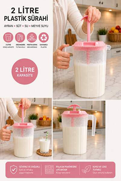 Comprox Yayık Sürahisi Ayran Yapma Sürahisi – Pratik Karıştırıcılı Ev Tipi Ayran Sürahisi