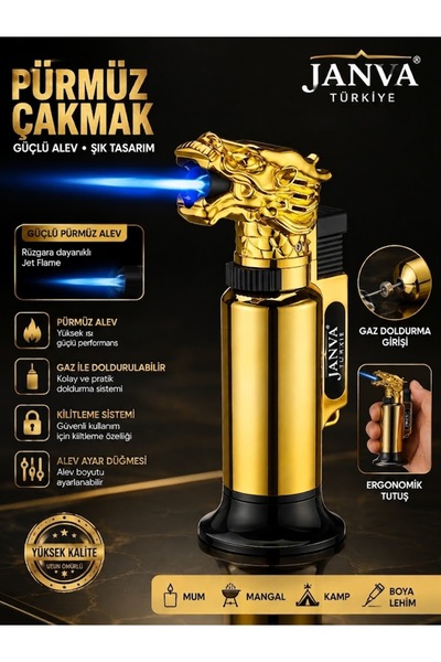 Janva Turbojet Doldurulabilir Profosyonel Torch Pürmüz Çakmak Yemek Hazırlama...