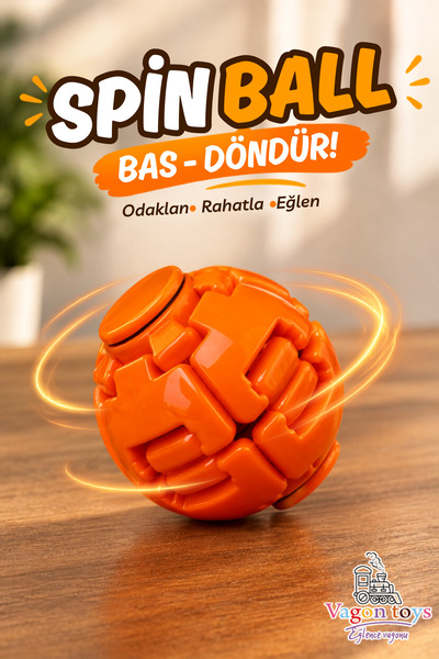 vagontoys Spin Ball Bas-Rotate Educational Kinetic Stress Ball – Spring and B...