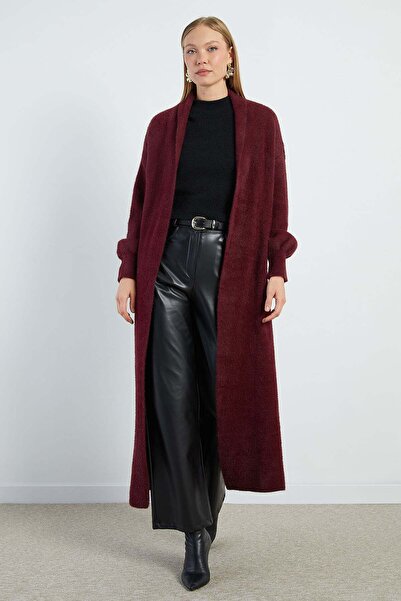 Fulla Moda Cardigan tricotat lejer cu guler șal și detalii cu aspect de barbă