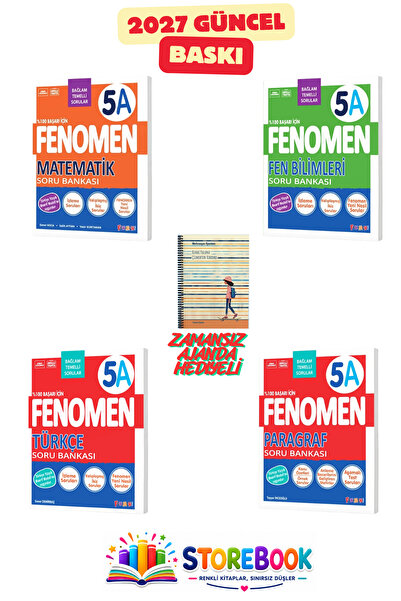 Fenomen Yayıncılık 5.Sınıf Matematik A+Fen A+Türkçe A ve Paragraf A Soru Bank...