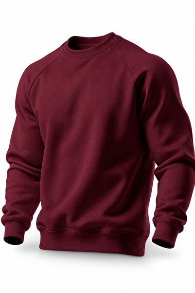 GHASSY CO . Erkek Bisiklet Yaka Spor Sweatshirt Basic Günlük Rahat Pamuklu Uz...