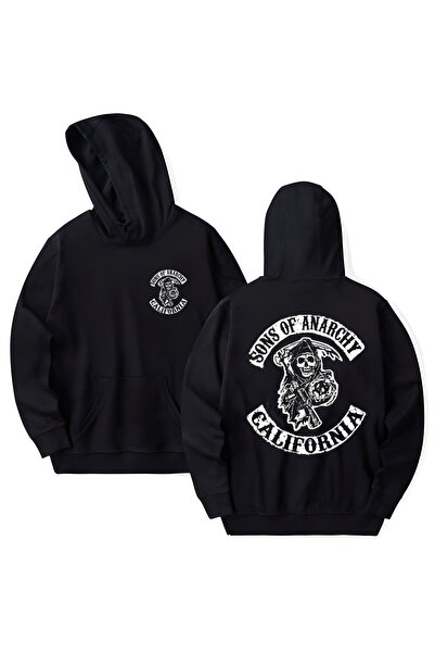 STİL-X Hanorac cu glugă din bumbac imprimat Sons Of Anarchy, cu mânecă lungă,...