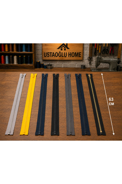 USTAOGLUHOME 12 Lİ KARIŞIK RENK FERMUAR 63 CM