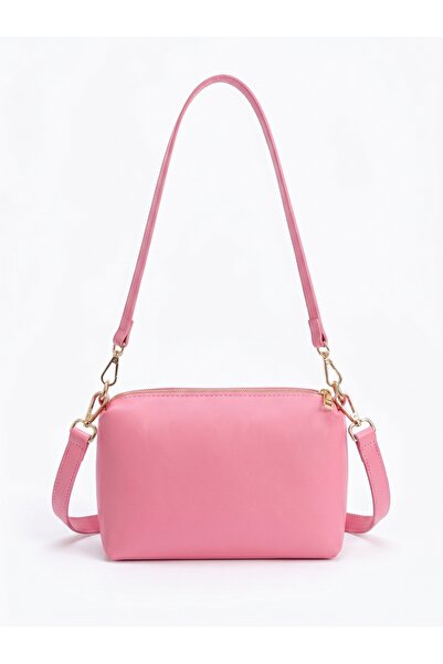 PurpleART Women's Candy Pink Zippered Adjustable Strap Shoulder and Crossbody...