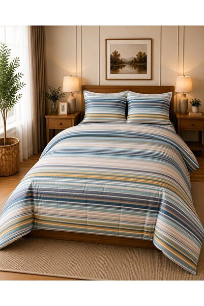 Coastal Çift Kişilik %100 Pamuk Fitted Çarşaflı Nevresim Takımı