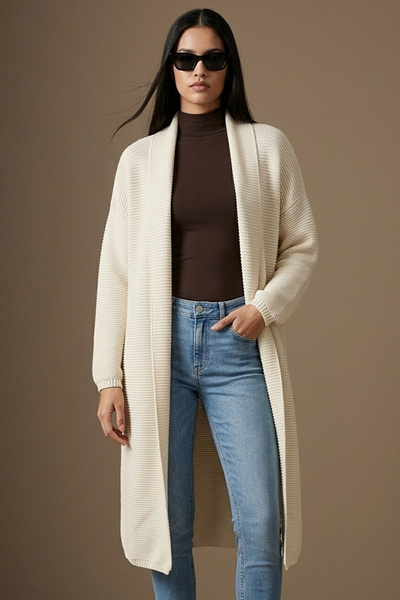 Şiir Tekstil Zarc Soft Textured Comfortable Fit Low Long Sleeve Knitwear Wome...