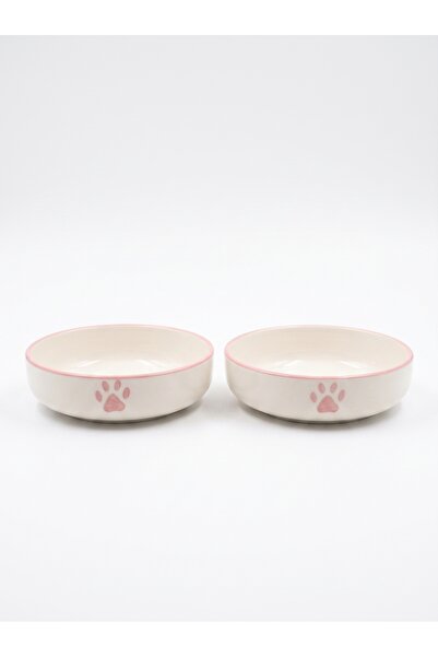 ARKHERA 2'li Set Seramik Kedi Ve Köpek Mama , Su Kabı (15Cm - 400 Ml)
