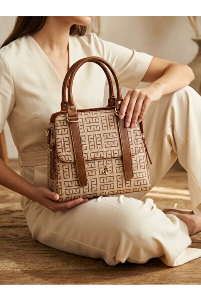 Miami Polo Club Original Women's Gold Detailed Hand and Shoulder Bag (Long St...