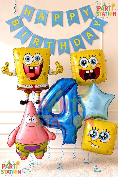Parti Station Spongebob Balloon & Patrick Concept Balloon Set 4 Years Old - 7...