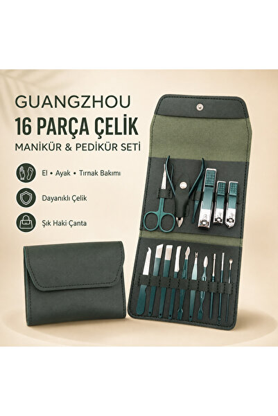 GUANGZHOU YUHU Guangzhou 16-Piece Steel Manicure and Pedicure Set – Professio...