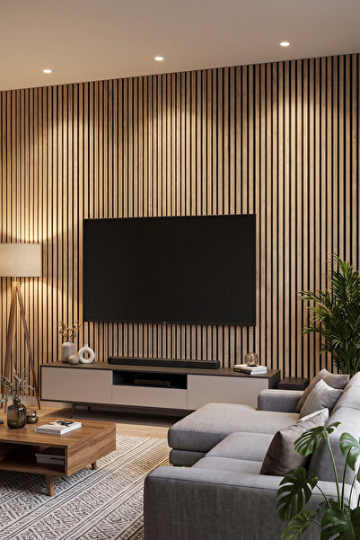 Akupanel Plus 60x245 cm Sonomo Meşe Renk Akustik Ahşap Duvar Paneli