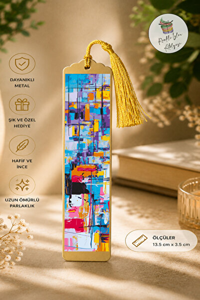 renkli izler atölyesi Artistic Design Metal Bookmark
