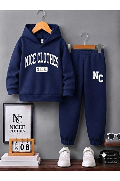 NC Nicee Clothes Nice Clothes Children's Tracksuit Set Unisex (White Nice Clo...