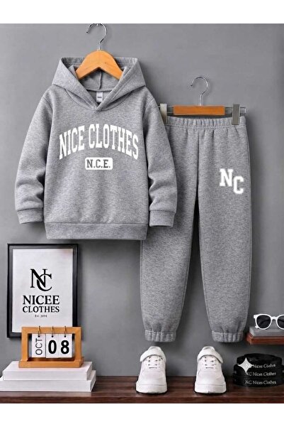NC Nicee Clothes Nice Clothes Children's Tracksuit Set Unisex (White Nice Clo...