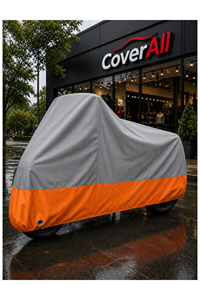 CoverAll Honda NC750X (MT) Uyumlu (Gri-TURUNCU Parç.)Motosiklet Brandası,Su G...