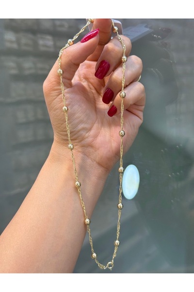 XUPING JEWELRY 14K RENGİ DÖNEN ZİNCİR 45CM TOPCUK ÇELİK KOLYE