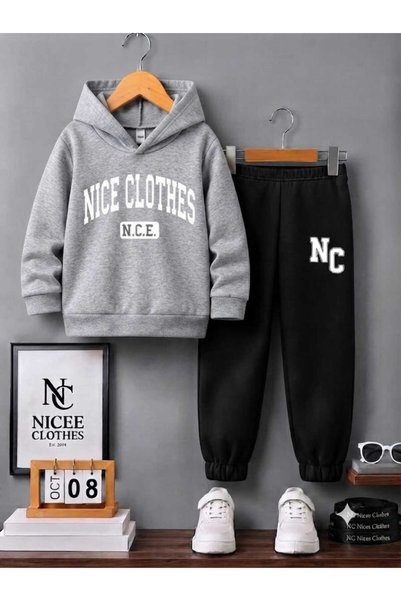 Leto Lykia Unisex Tracksuit Set (White Nice Clothes Winter N.C Print)